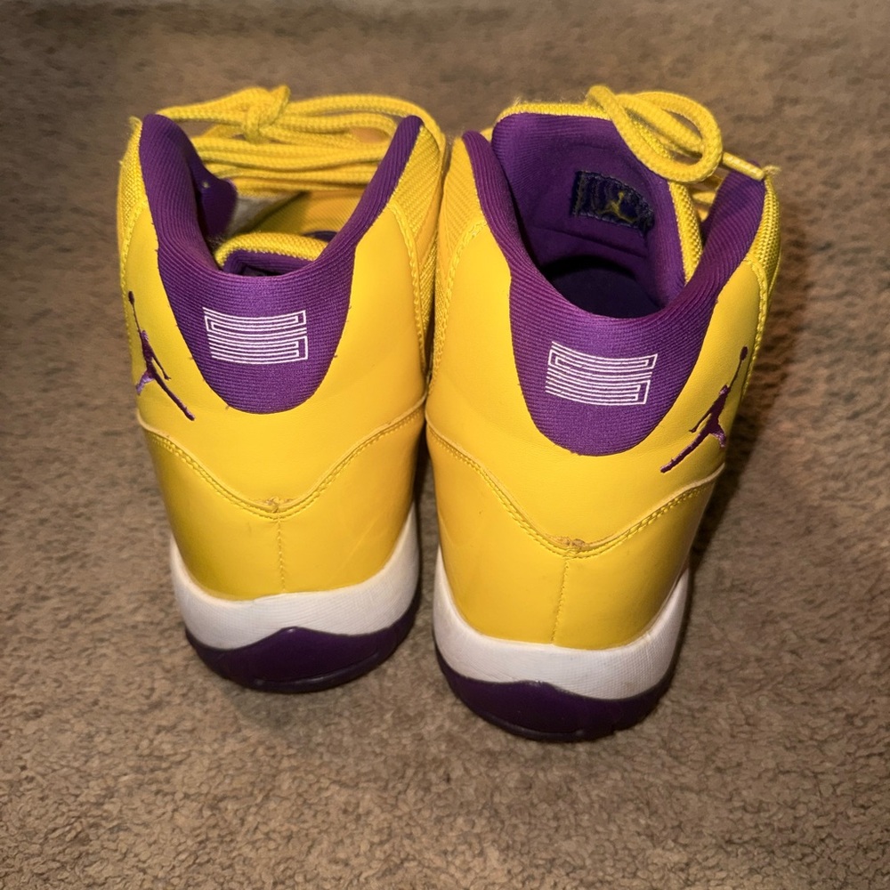 Like New Custom Yellow and Purple 11s  Size 10 - Picture 4 of 6